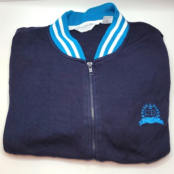 VTG | Christian Dior Monsieur navy & white track jacket Men's L - Picture 2 of 7